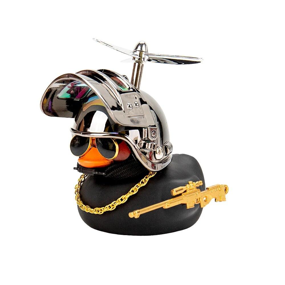 Duck In the Car Interior Decoration Yellow Duck with Helmet for Bike Motor Without Lights Duck In The Car Car Accessories