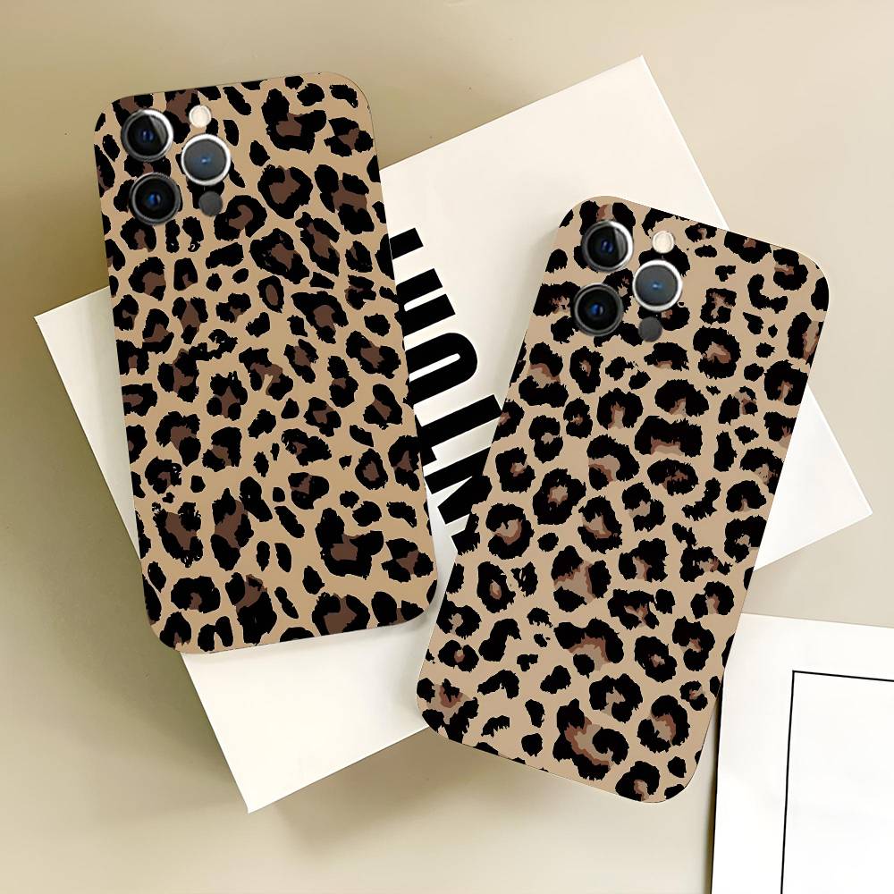 Leopard Phone Case Black Silicone Soft Shell For IPhone 17 16 15 14 13 12 11 Air Pro Max Plus Hot Sale