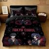 Tokyo Ghoul Vzor Povlečení Sada Prošívaných Dek Quilt Cover Povlak na Polštář Domácí Narozeninový Dárek(1 * povlak na peřinu + 2 * povlak na polštář, bez jádra)