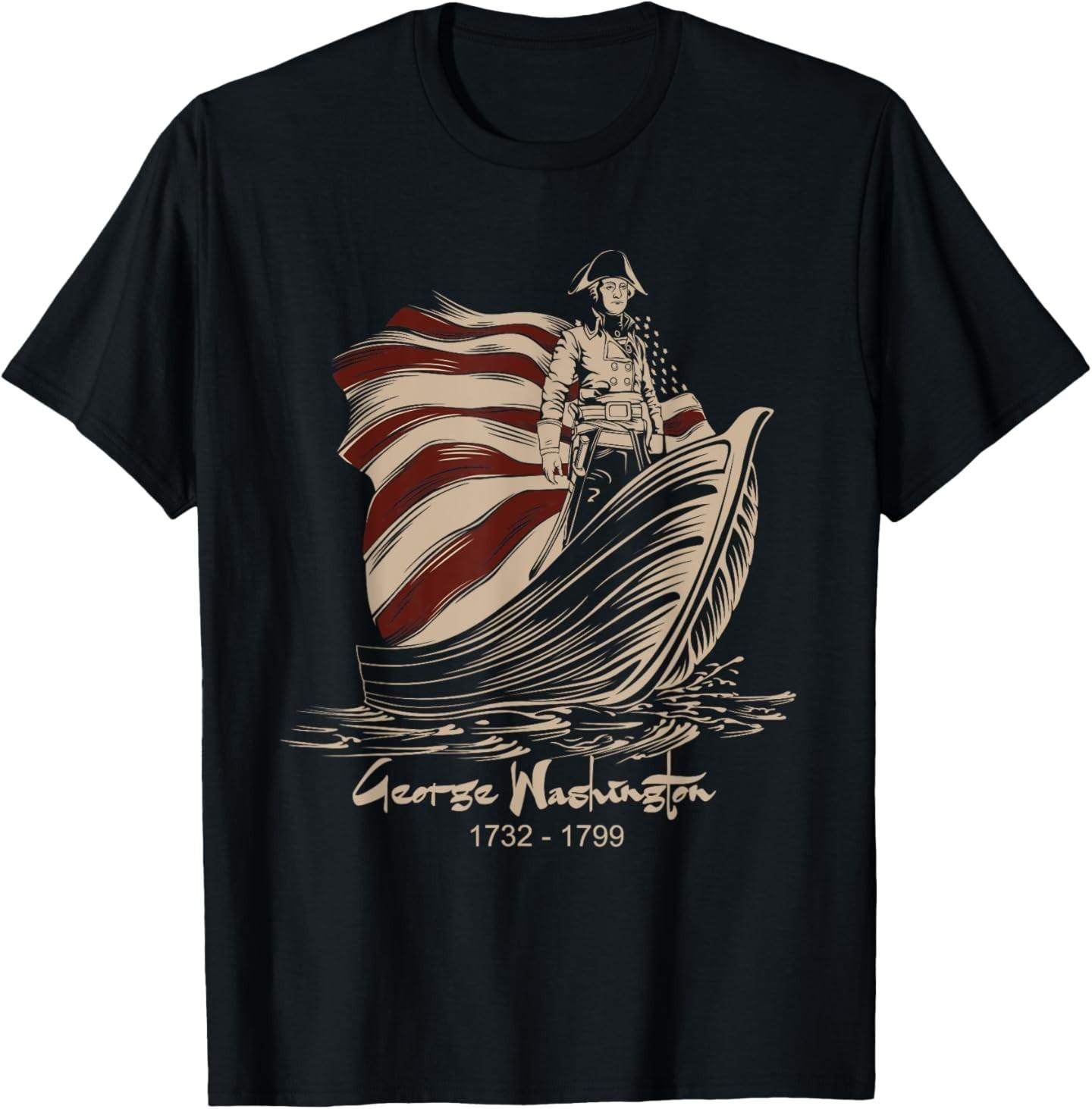 

Vintage George Washington Patriotic Gift Costume T-Shirt Mens Womens Tees Top 2XL
