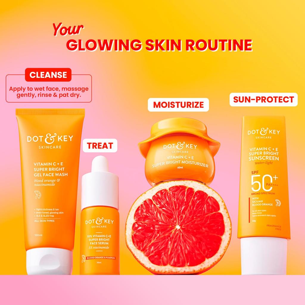 DOT & KEY Vitamin C + E Super Bright Gel Gesichtsreiniger 175 ml 2er-Pack Für strahlende Haut | Alle Hauttypen