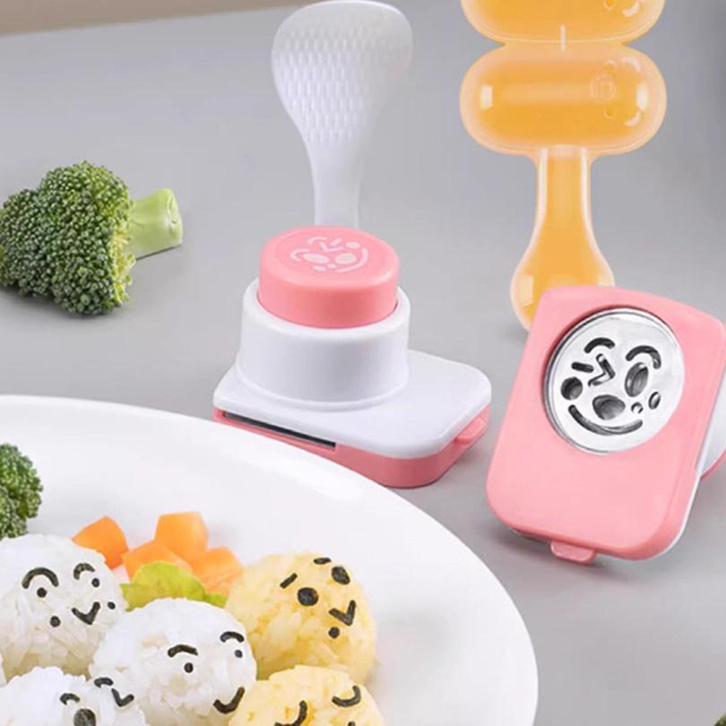 DIY Formičky na rýžové koule Řasa Nori Vykrajovátko Úsměv Kreslená rýžová koule Onigiri Forma Embosovací zařízení Forma na sushi Dekorace do bento