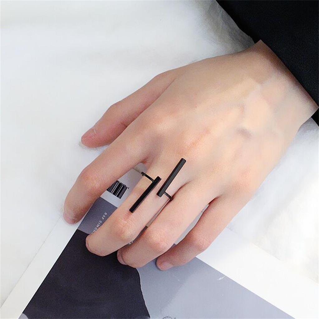 Women Minimalism Fashion Geometry One Font Open Band Ring
