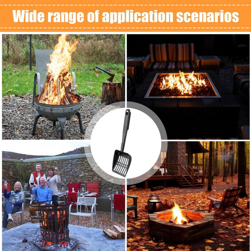 Metal Fireplace Ash Hollow Out Wood Stove Ash Sifter Charcoal Shovel Fireplace Tools Iron Coal Shovel for Wood Stove