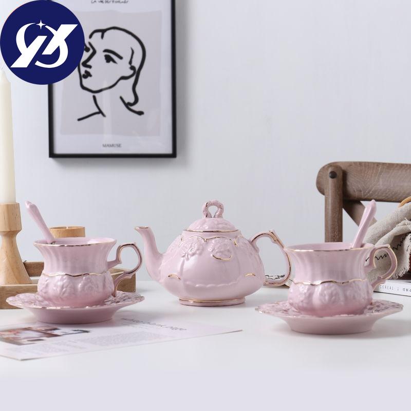 Coffee Cup Flower Teacup Set Household Small Luxury European Style British American Simple Ins Drinking Cup Nordic  Gh-end