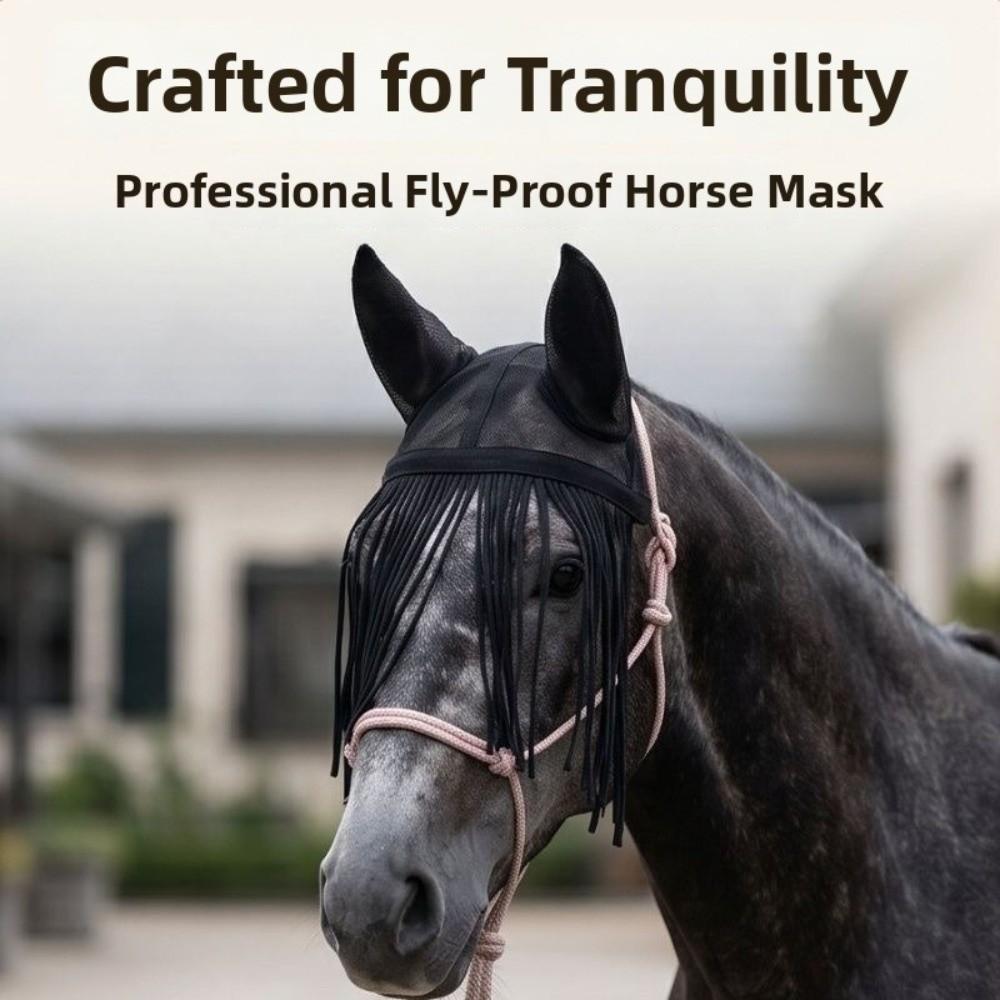 Breathable Mesh Horse Fly Mask UV Protection Equine Mask Horsewear Fly Protector Mask Stable Use