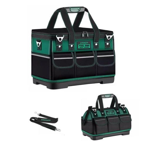 

MATSURIA Tool Bag, Tool Bag with Shoulder Strap, Large Storage Capacity, 1680D Oxford Fabric, Plastic Bottom, Freestanding, for Motorcycles, Transport