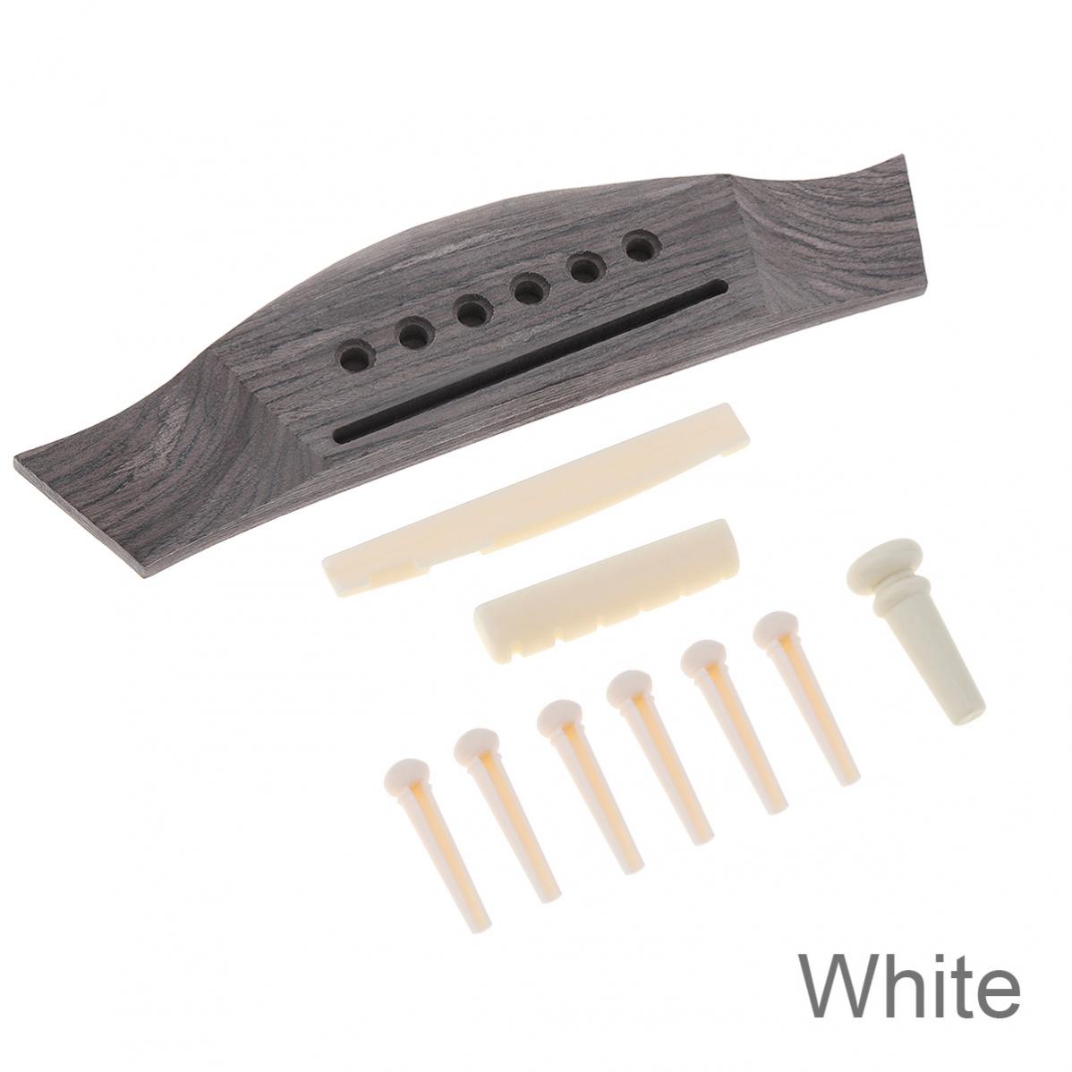 1 компл. мост для акустической гитары + штифты для моста/седло/гайка седло гитарные детали для акустической фолк-гитары 40 41 дюймов белый
