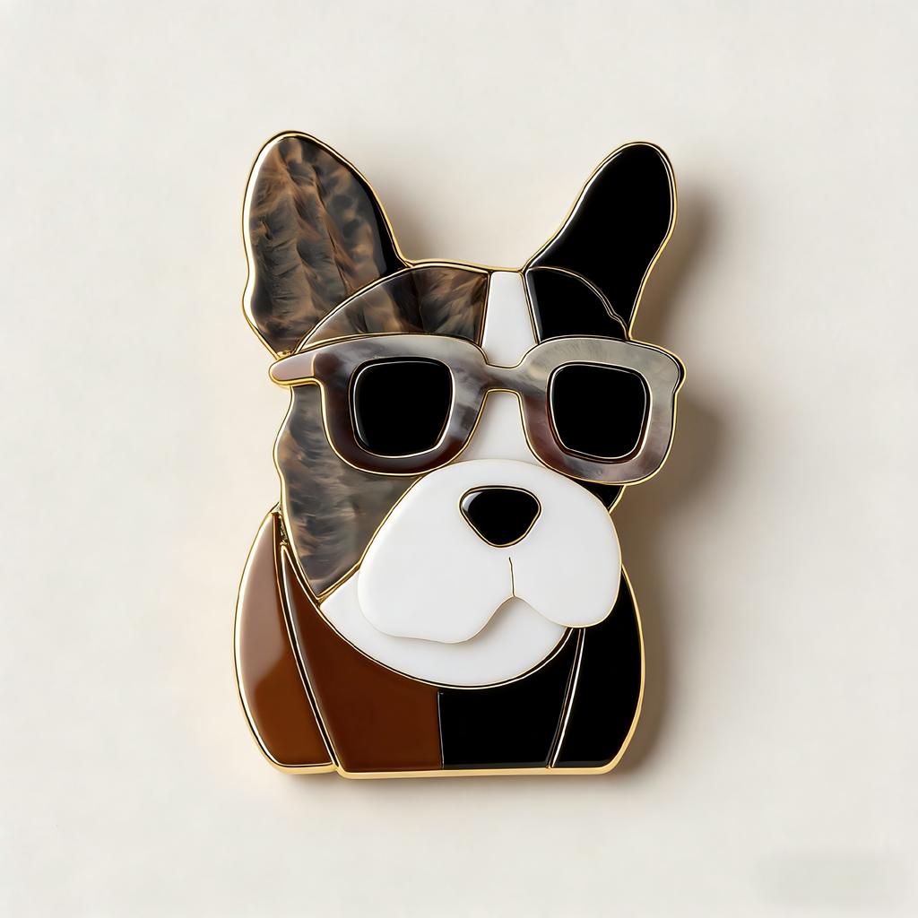 Stylish Acrylic Dog Brooches for Women Unisex Animal Puppy Pins Keychain Event Party New Gifts Jewelry Decoration Accessories