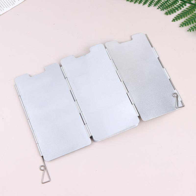 

9 Plates Foldable Gas Cookers Wind Deflectors Outdoor Stove Wind Shield Camping Windscreen Stove Steel Wind Screen one size