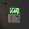 Spooky Room Decorations for Kids Halloween Light Switch PVC Sticker, Glow in The Dark Skeleton No Residue Wall Stickers Decal, Luminous Sticker Living