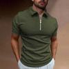 Summer Men's Sports Short Sleeve Golf Youth Men's Zipper Casual Top