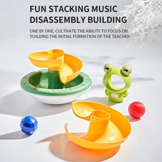 Marble Run Frog Track Toy Kids Cartoon Frog Rolling Ball Tumbler Hand-Eye