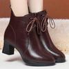 Mom Shoes Autumn and Winter Cotton Shoes, New Thick Heel Short Boots    and Elderly Women's Shoes Velvet Boots Women's Martin Boots