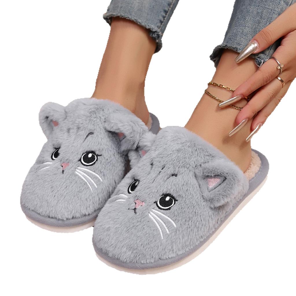 Baotou Shi Autumn and Winter Indoor and Outdoor Thick-soled Warm Plush Shoes Cotton Slippers Foam