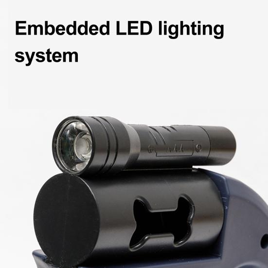 Dual Retractable Dog Leash Double Headed 16ft Extendable Lead with Poop Bag Dispenser And LED Light for 2 Small Dogs Up To 5kg