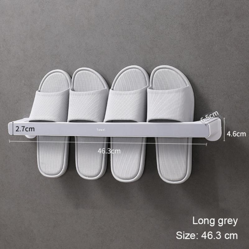 Frei Stanzbarer Hausschuhträger Wandmontage Badezimmer Schlafzimmer Schuhhängehalter Organizer WC Wand Tür Handtuch Ablageregal