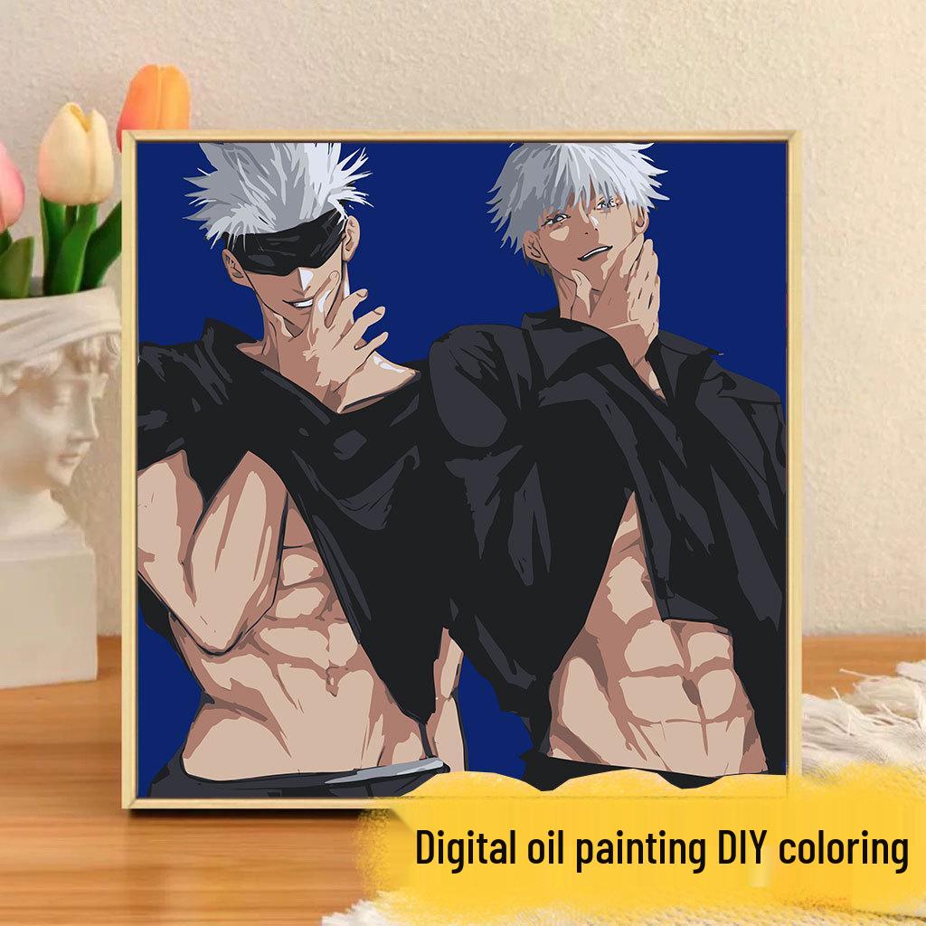 Kit Pittura ad Olio Digitale Anime Demon Slayer Fai da Te per Bambini