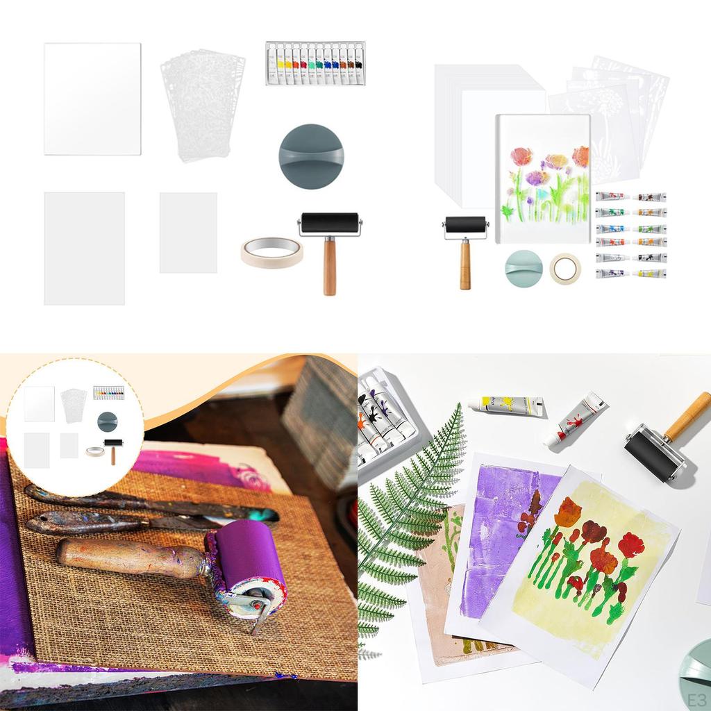 Kit de Imprimare Gel pentru Începători Articole de Artă Profesionale pentru Confecționarea de Felicitări și Artizanat Șabloane Versatile