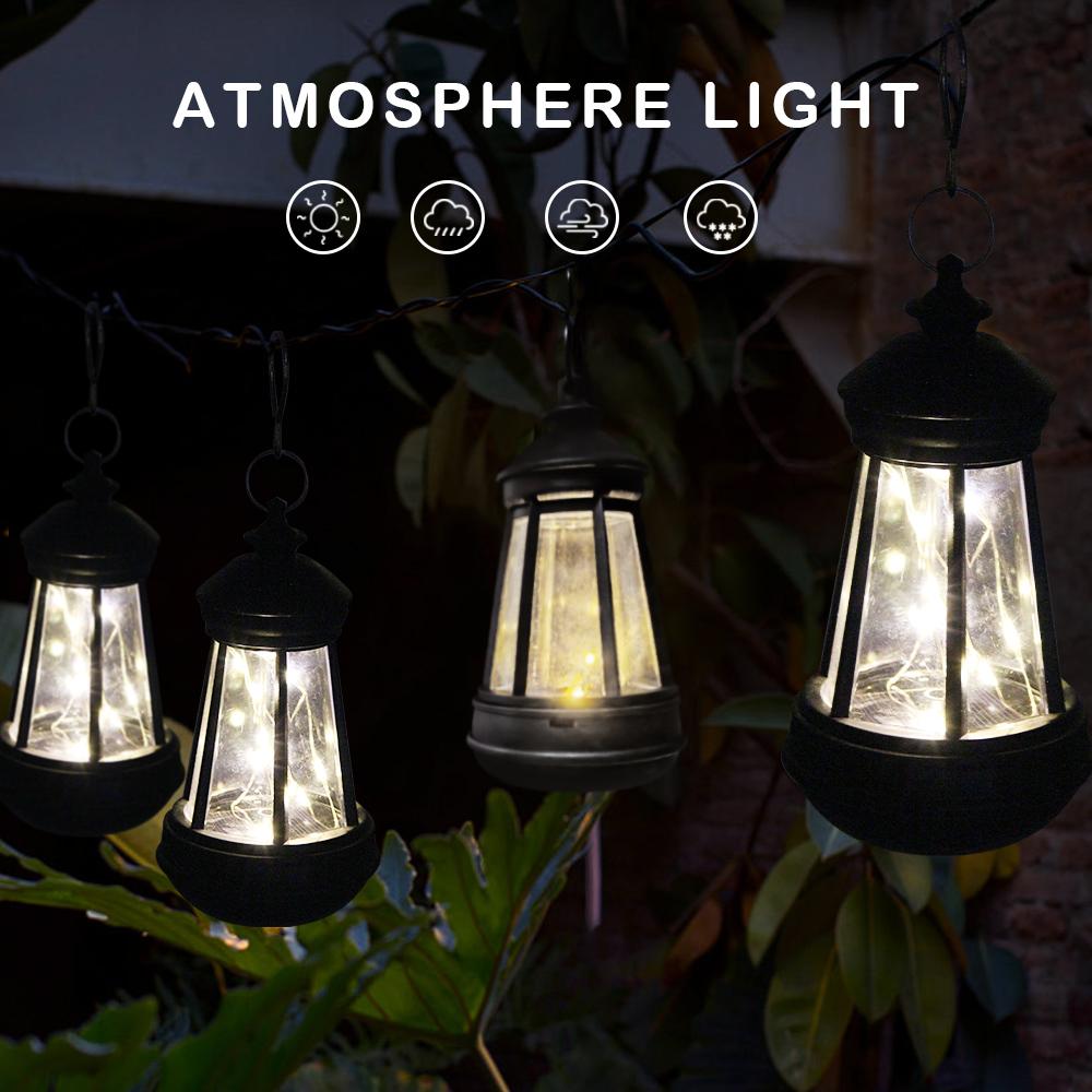 Retro Kerosinlampe Wasserdichte Solarkerzenlaterne LED Landschaft Hof Hängelichter Außen Garten Dekoration