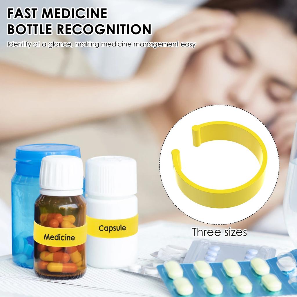 Medicine Bottle Clips for Easy Medication Identification Portable Pill Bottle Clip with Marker Labels Pen, Perfect for Daily Use