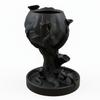 Black Decorative Flowerpot In the Shape of a Mushroom for Plants, Modern Design
