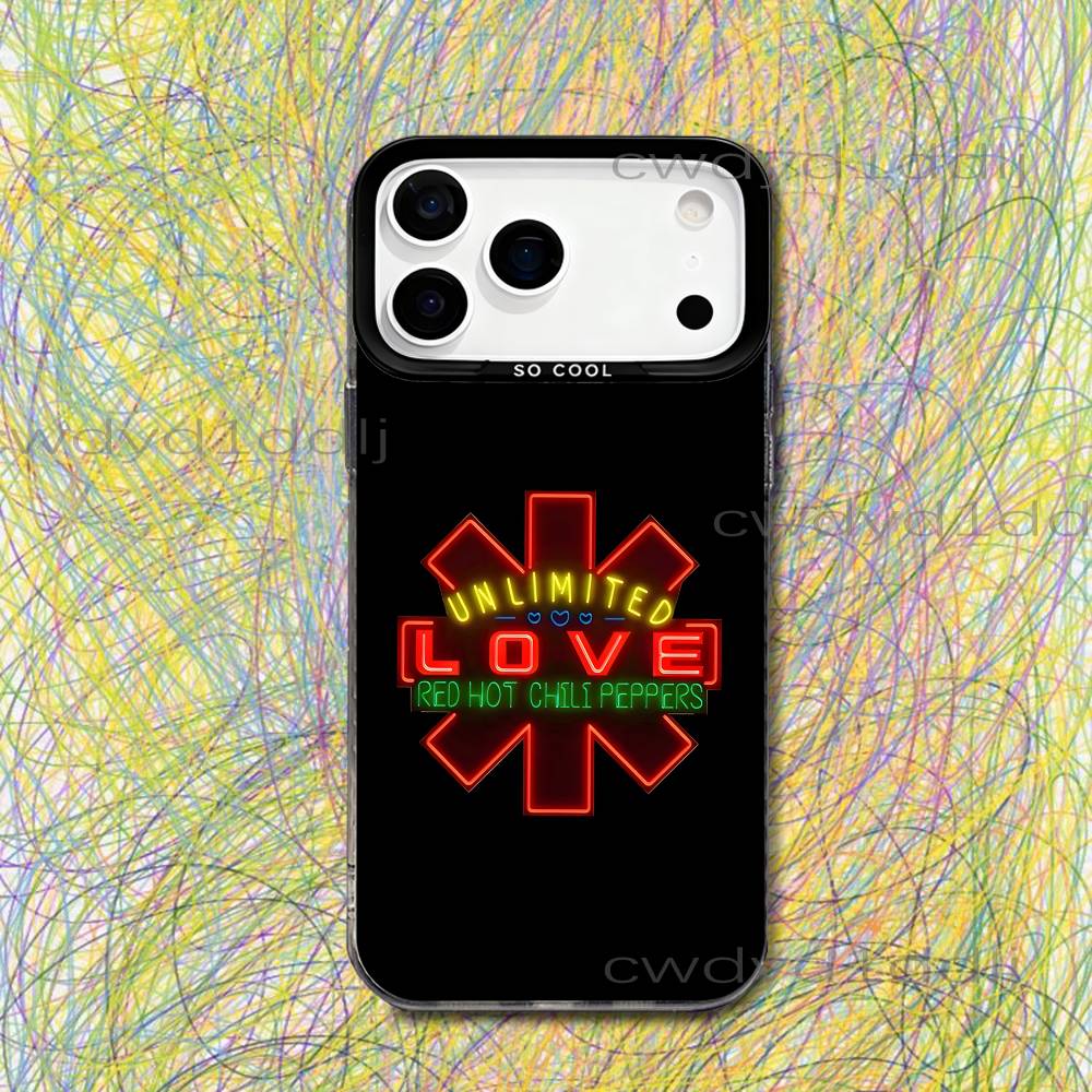 

R-Red Hot Chili Peppers RHCP Phone Case For iPhone 17,16,15,14,13,12,11,X,8,7,Pro,Max,Plus,SE4,Air,Mini IMD Gray Hard Matte iPhone15