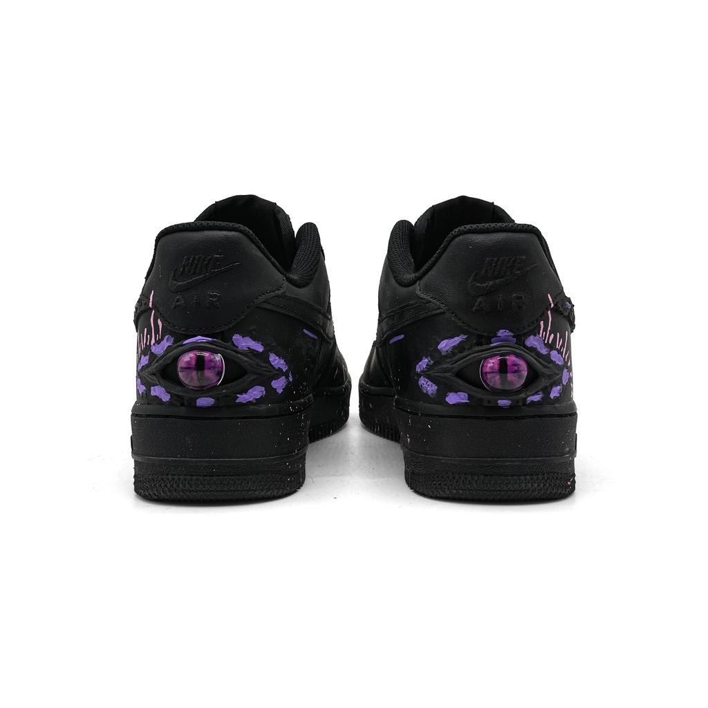 Nike Scarpe da Skateboard Nike Air Force 1 Basse Unisex Nero Viola CW2288-001(Team454--SCATOLA)