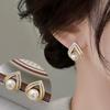 French White Bead Earrings for Women