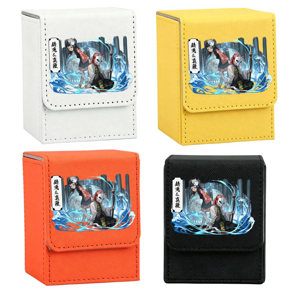 Anime Demon Slayer Card Case Kamado Tanjiro Nezuko Tsuyuri Agatsuma Zenitsu Self Made Leather Game Collection Card Storage Box