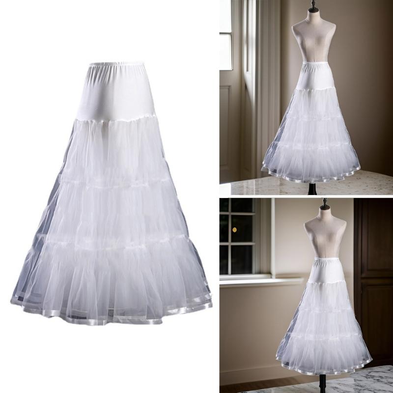 Adjustable Waist Skirt Support Long Underskirt for Cosplay Violent Lovely High Waist Petticoat for Wedding Photography