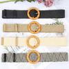 Waist Rope Weave Bamboo Kno Imitation Woven Round Buckle Women Waist Belt Gift