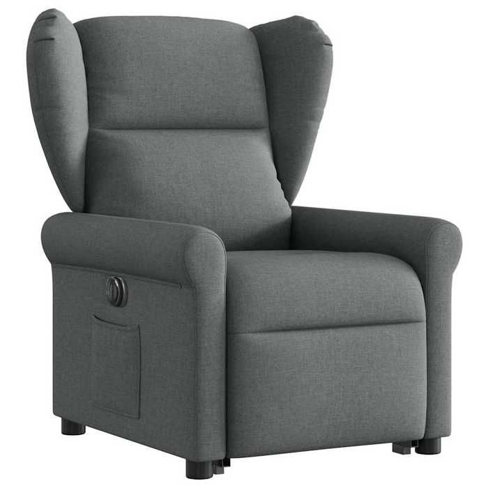 VidaXL Fauteuil inclinable électrique gris foncé tissu 3303395