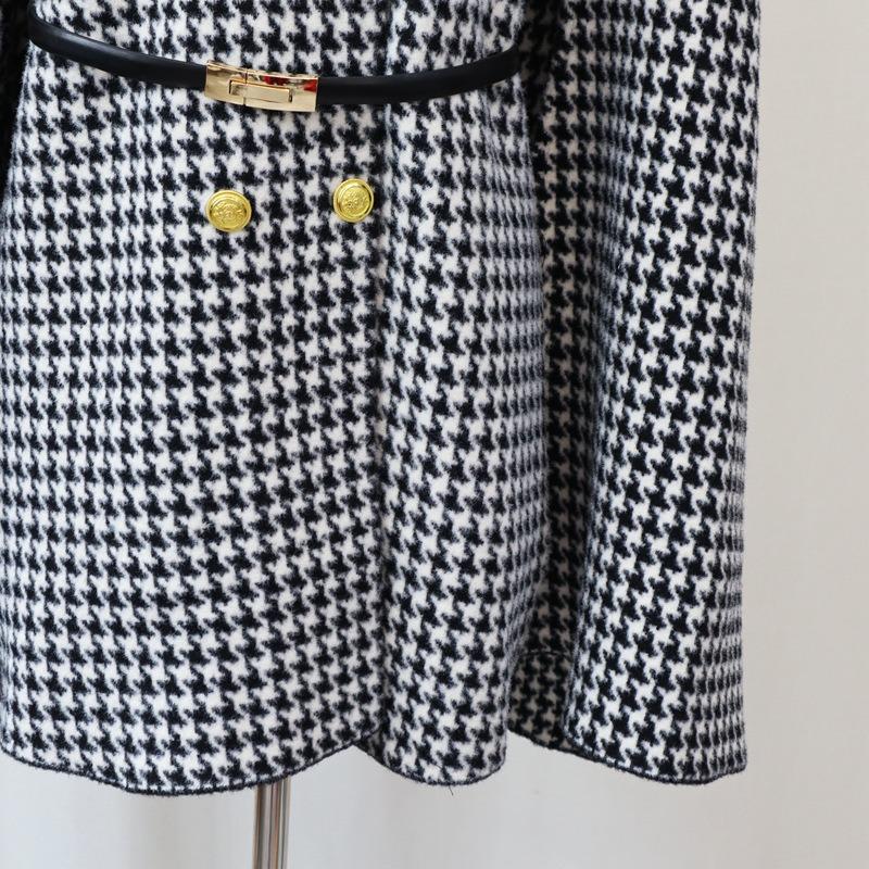 Belt Temperament Knitted Double-sided Woolen Cloak Coat Women's Autumn and Winter New Qiandongge Sweater Shawl Jacket