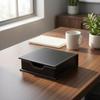 Boîte de rangement de bureau en similicuir avec couvercle et encoche pour le doigt pour l'espace de travail