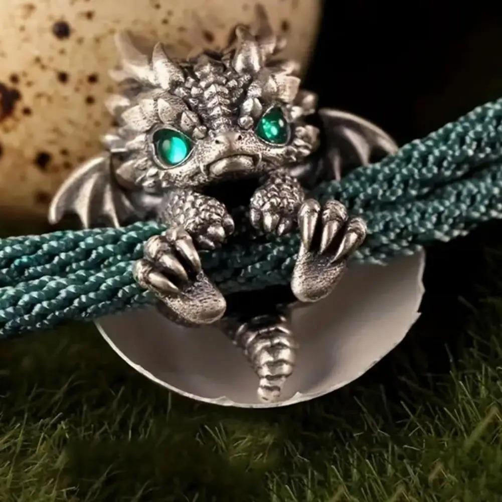 2cm Drachenarmband Verdrehtes Seil Retro Chinesischer Stil Polierte Legierung Leichtes Hip-Hop Handgelenkzubehör Unisex Armreif Schmuck gray