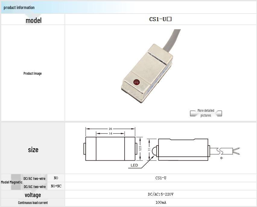 Hugong CS1-UFGJSADMM1ZHE1ELH Magnetic Proximity Switch Sensor