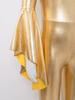 Mädchen Metallic Glänzend Schlaghose Jumpsuit Ein Schulter Schlagärmel Tanzkostüm für Karnevalsparty