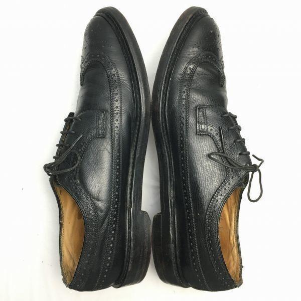 1979 Vintage FLORSHEIM Kenmoor Long Wingtip Business Shoes Black Size 10C 27.027.5(USED)