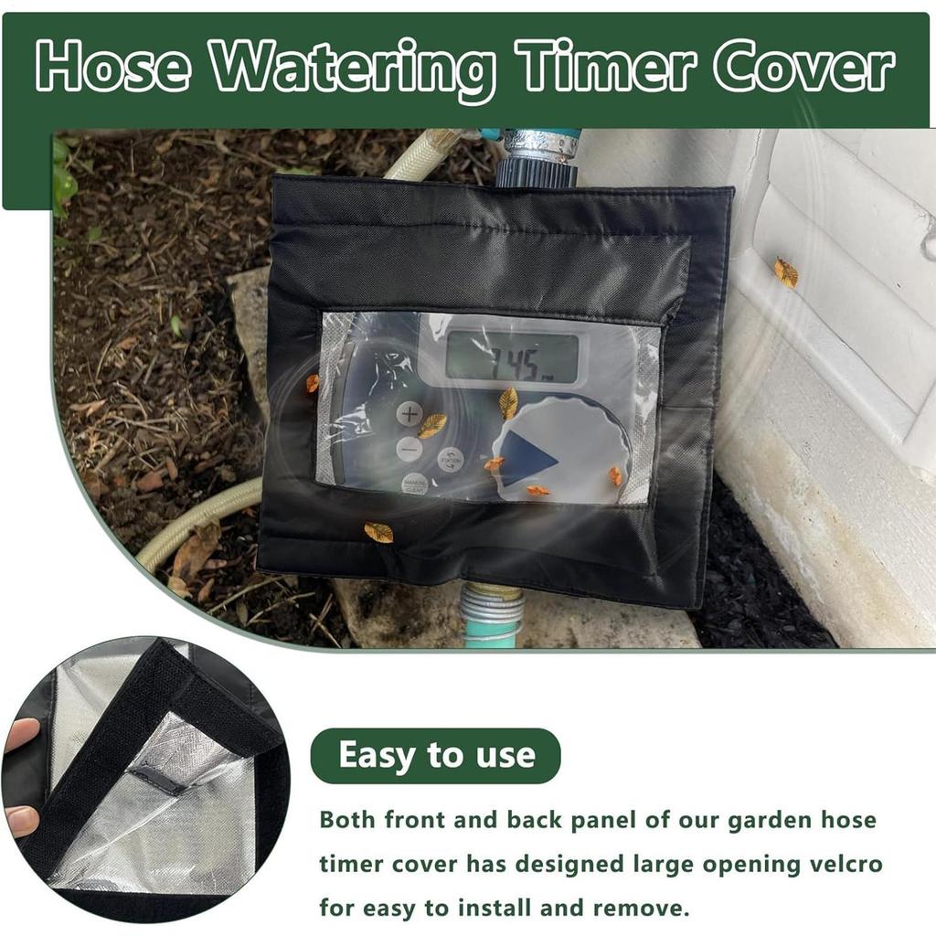 Garden Hose Timer Cover Weather-Resistant Sleeve Protector Clear Front Window Anti Freeze Visible Sleeve For Outdoor Garden Lawn