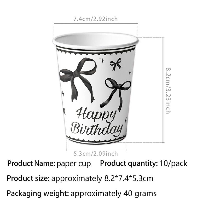 Bowknot Disposable Tableware Birthday  Party  Disposable  Plate Paper Cups Napkin for Baby Shower Wedding Party Decor
