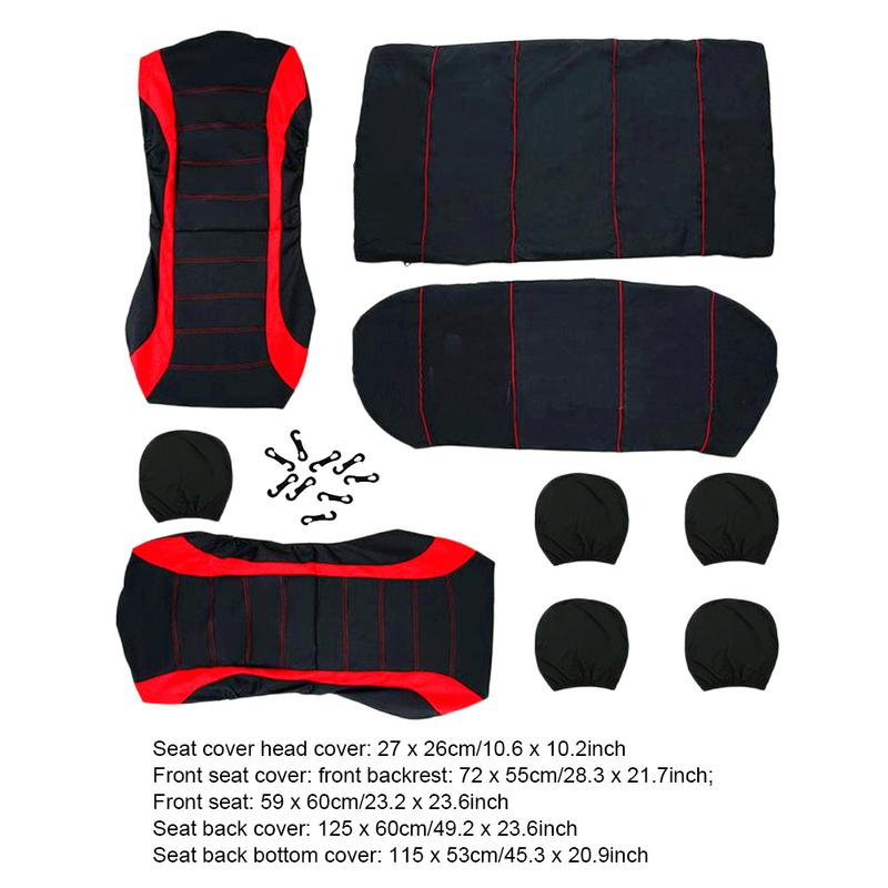 Front/Rear Car Seat Cushion Fabric Car Seat Cushion Cover Four Season Universal Auto Seat Protector Polyester Automobile Parts
