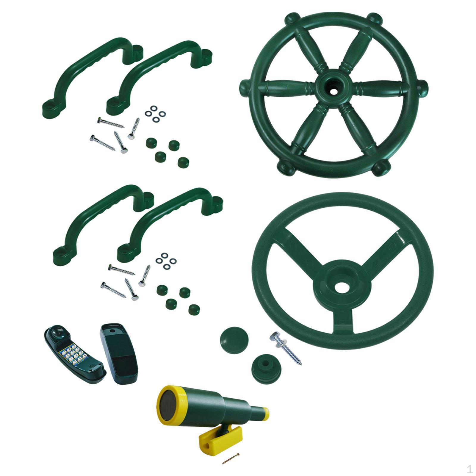 

Аксессуары для игровых площадок Игровой набор для улицы Игрушечный телефон Пиратский корабль Детали качели Принадлежности для Green C