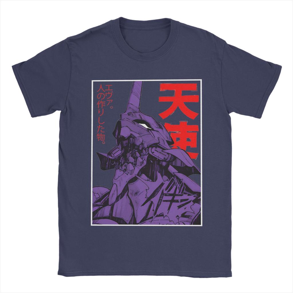 01 EVANGELION Tshirts For Unisex Women 100Cotton Clothes Hip Hop EVA Anime Crewneck Short Sleeve