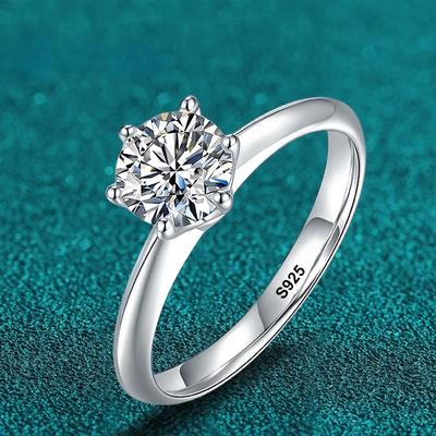 1 Karat D Farbe Moissanit Diamant Ehering für Frauen 925 Sterlingsilber Fingerband Feiner Schmuck mit Zertifikat