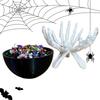Halloween Candy Bowl Gothic Skeleton Hands Candy Storage Holder Multifunctional Halloween Organizer Holder Scary Home Decoration