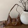 Vintage Underarm Bag for Women Minimalist Shoulder Crossbody Purse Fashion Handbag Sle Wrinkles High-End Feeling Shoulder Bag