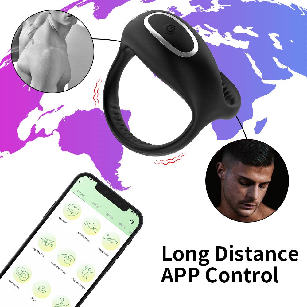 Penis Cock Ring Vibrator Male Delay Trainer Ejaculation Massager Wireless Remote Cockring Sleeve Sex Toys for Men Adults