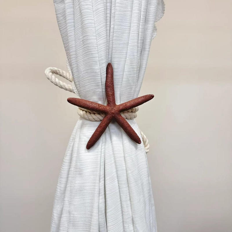 High Quality Starfish Curtain Tieback Rope Drapery Holdbacks Tie Room Decor Nordic Bedroom Decorations Curtain Holdback