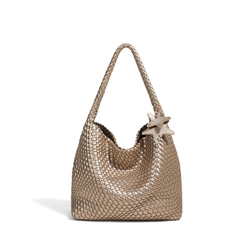 Woven Bag 2025 New Autumn Winter Women's Tote Bag Large Capacity Versatile Commuter Handbag Single Shoulder Bag